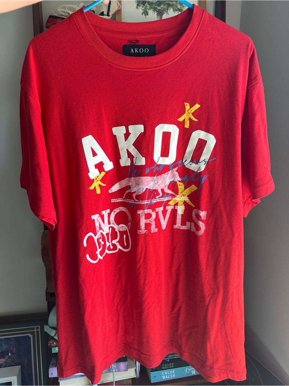 Akoo Red Graphic Logo Shirt with Yellow & White Accents
